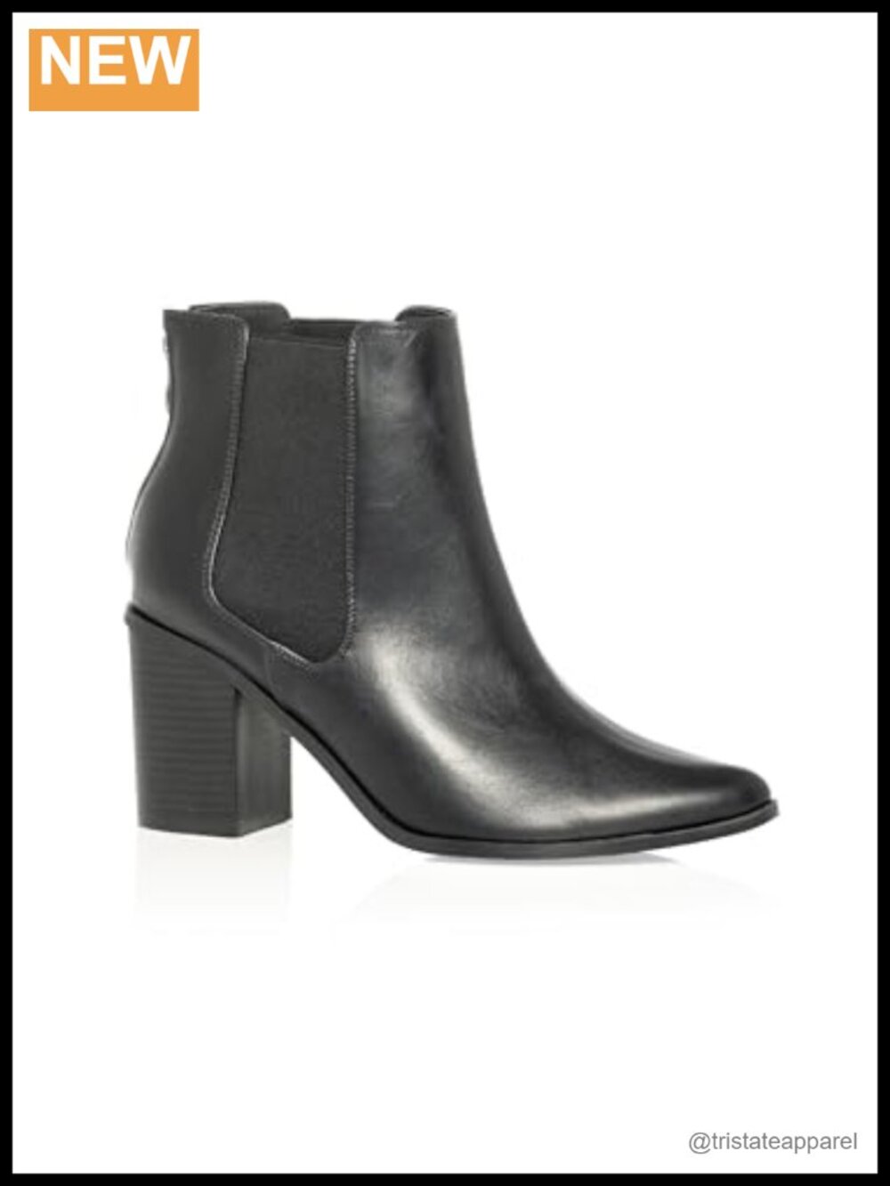 Faux Leather Ankle Booties with Block Heel Zip Closure Women's Wide Width